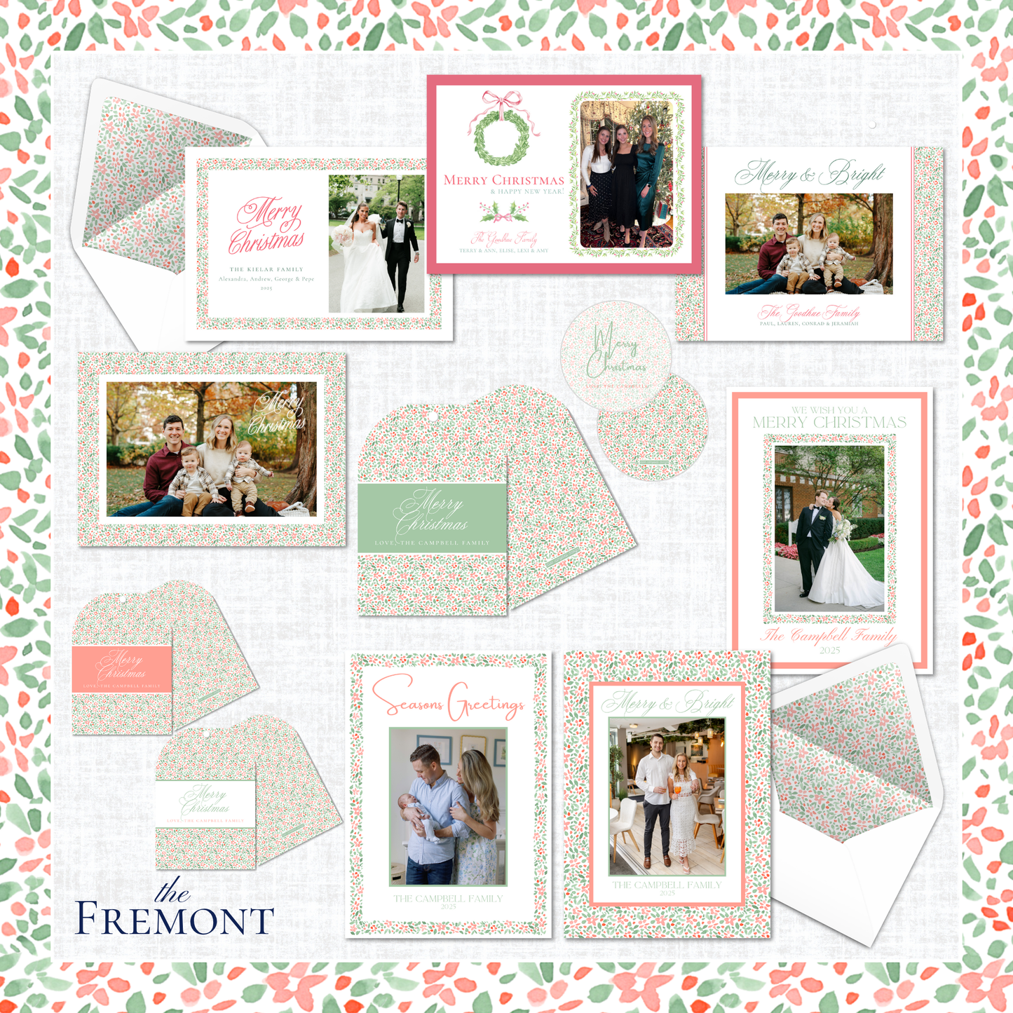 Fremont Holiday Card | Horizontal | Holly Wreath