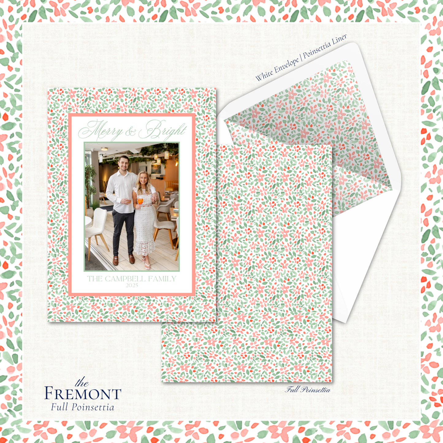 Fremont Holiday Card | Vertical | Full Poinsettia