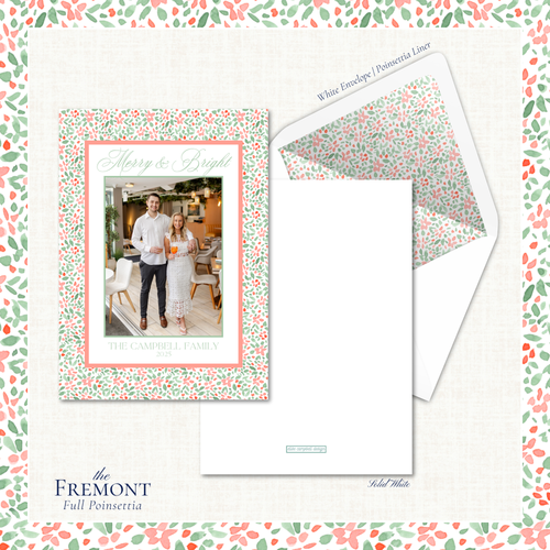 Load image 1 in gallery view. Fremont Holiday Card | Vertical | Full Poinsettia