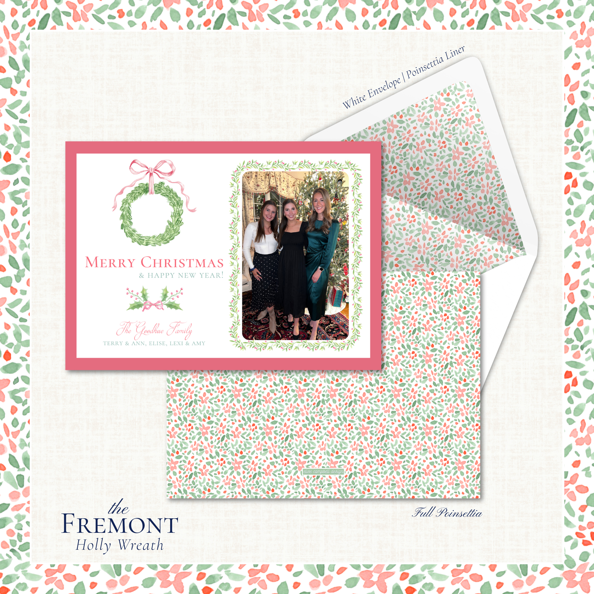 Fremont Holiday Card | Horizontal | Holly Wreath