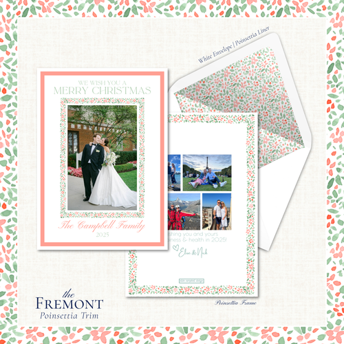 Load image 1 in gallery view. Fremont Holiday Card | Vertical | Poinsettia Trim