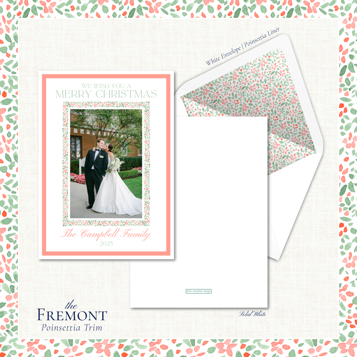 Fremont Holiday Card | Vertical | Poinsettia Trim