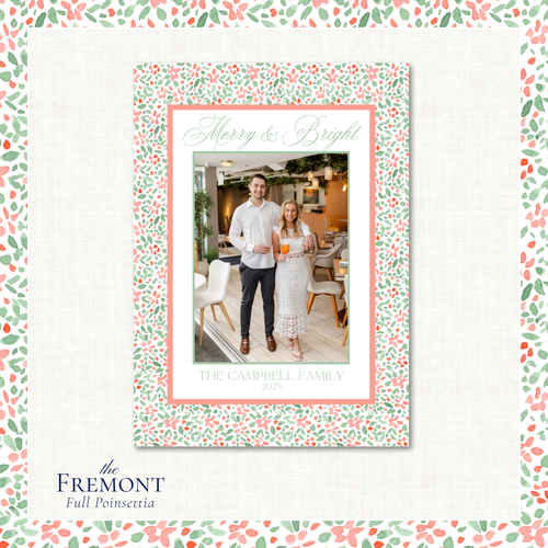 Load image 1 in gallery view. Fremont Holiday Card | Vertical | Full Poinsettia