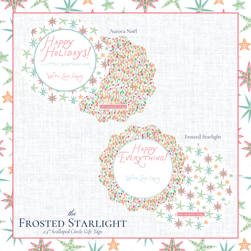 Load image 1 in gallery view. Frosted Starlight Gift Tag - Scalloped Circle