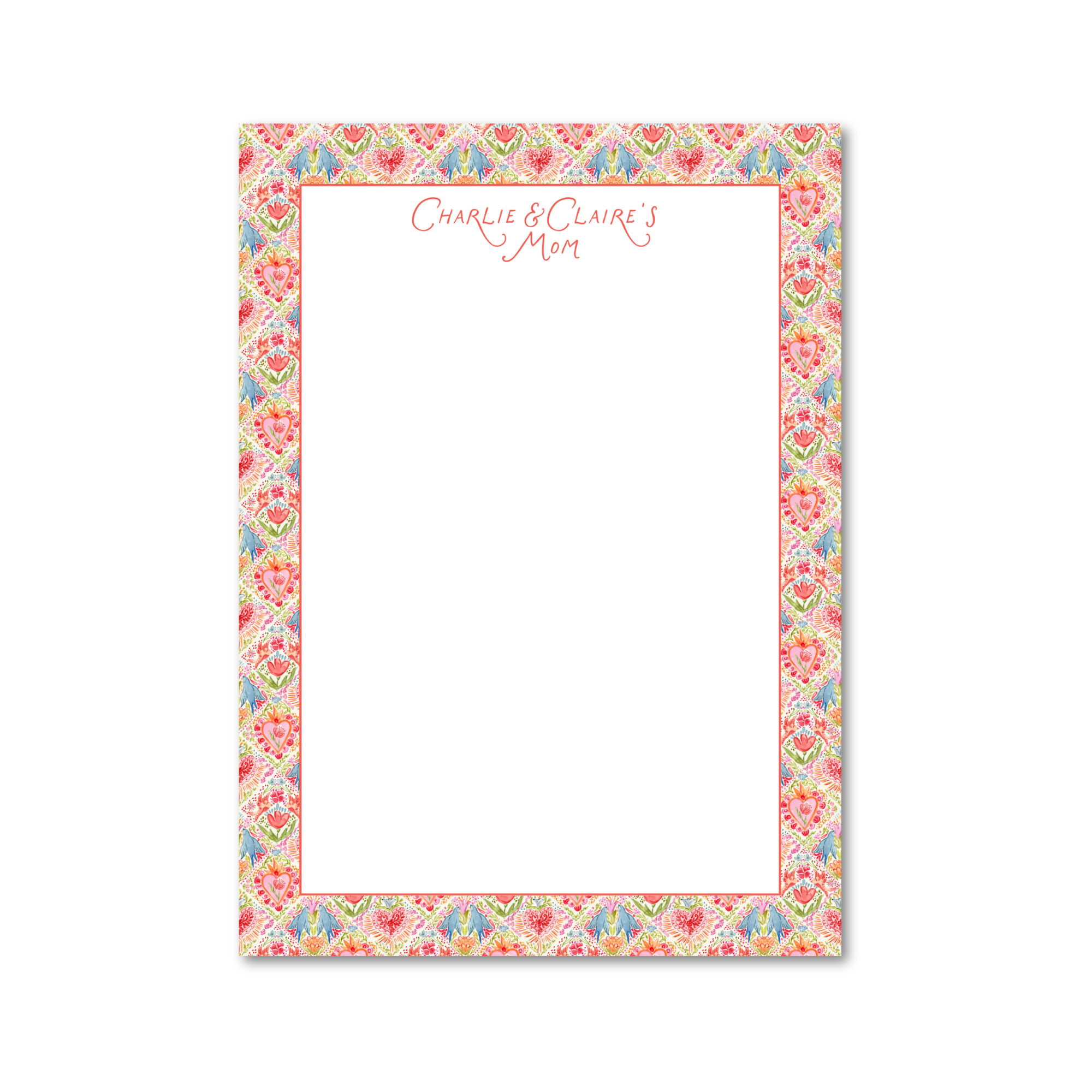 Hearts in Bloom | Custom 5x7 Notepad