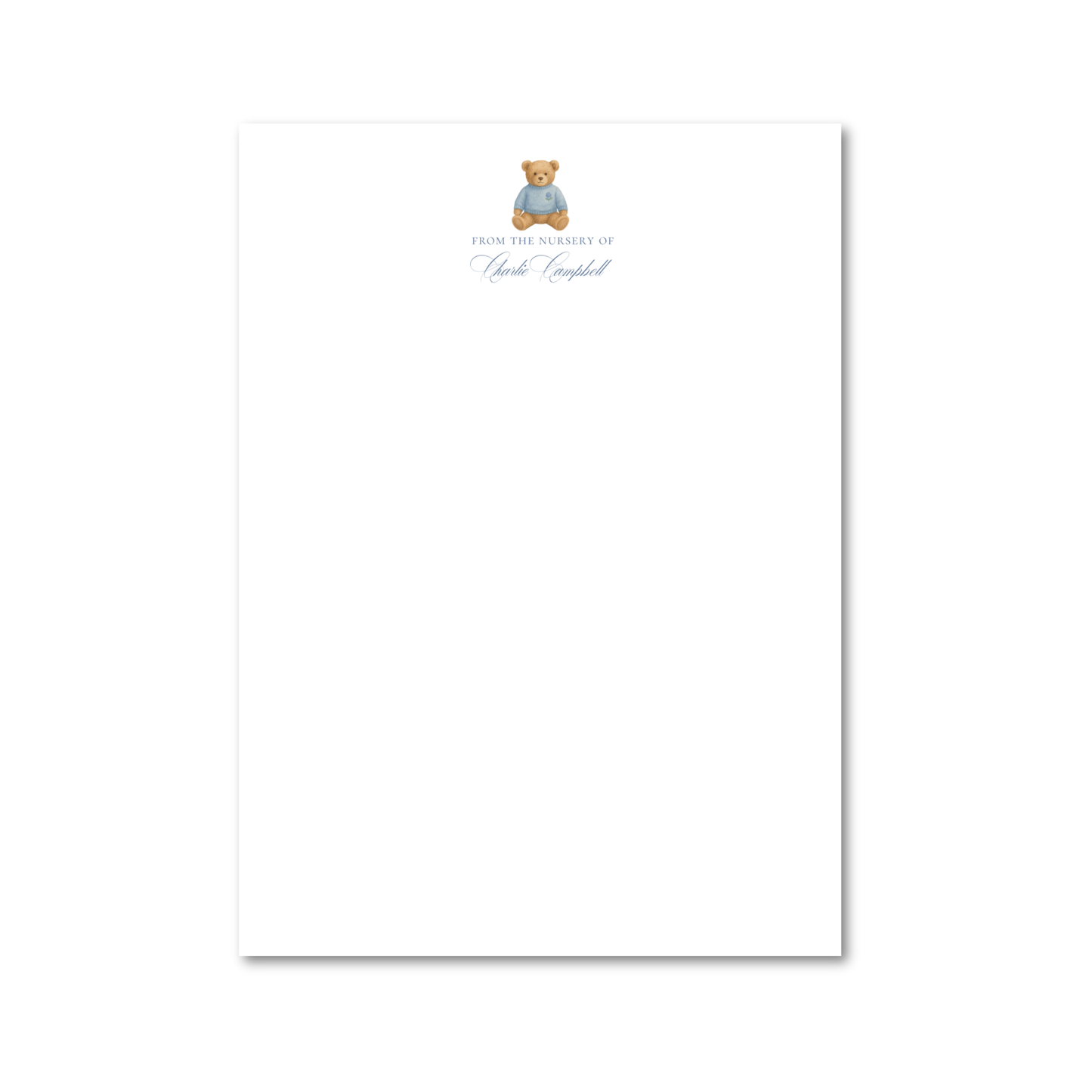 Heirloom Teddy Bear - Blue | 5x7 Custom Notepad