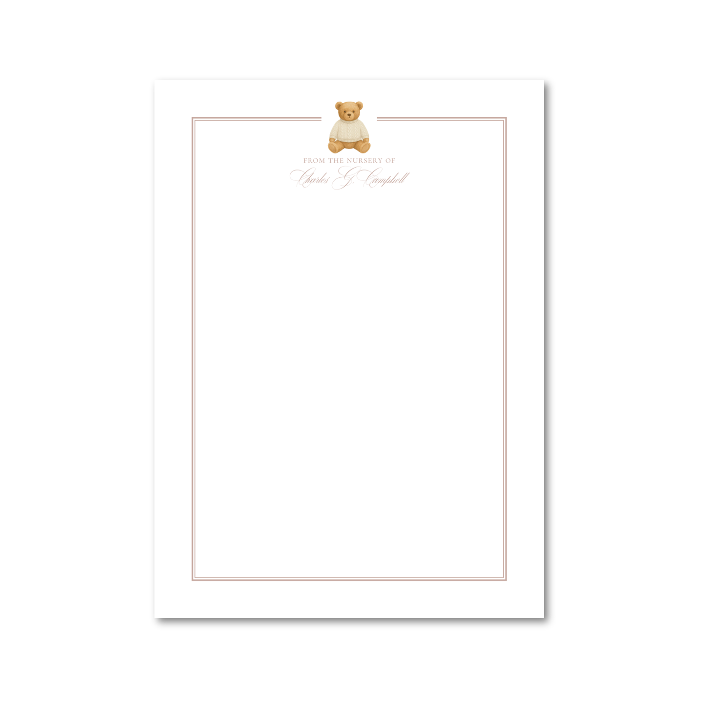 Heirloom Teddy Bear - Neutral | 5x7 Custom Notepad
