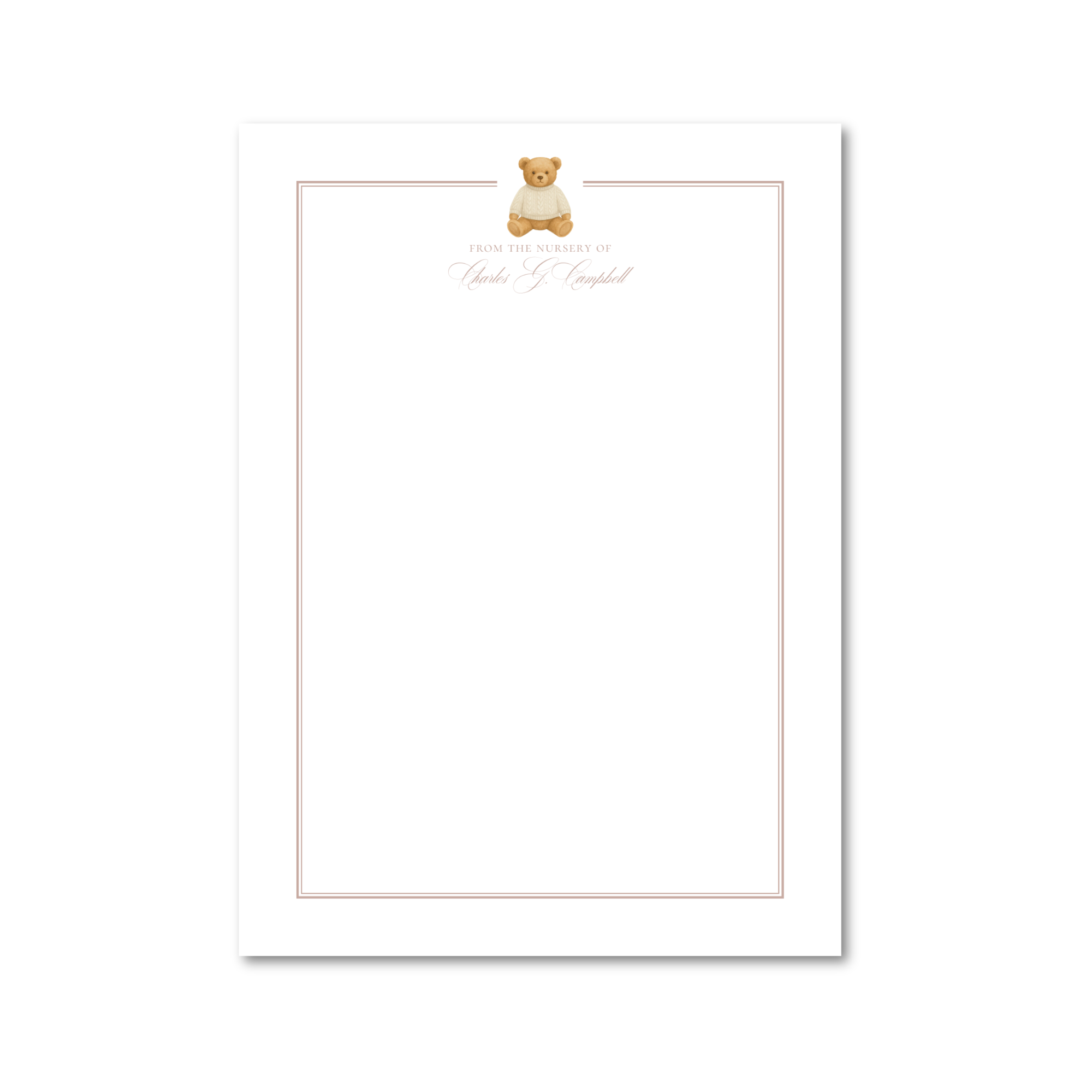 Heirloom Teddy Bear - Neutral | 5x7 Custom Notepad