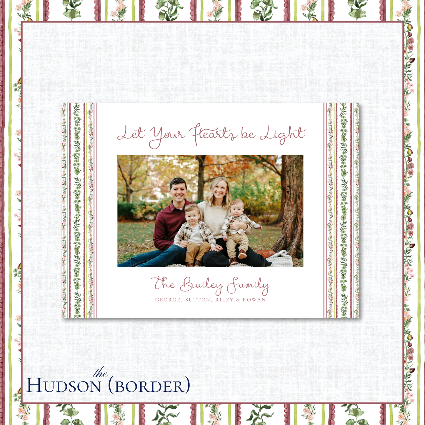 Hudson Holiday Card | Horizontal | Border