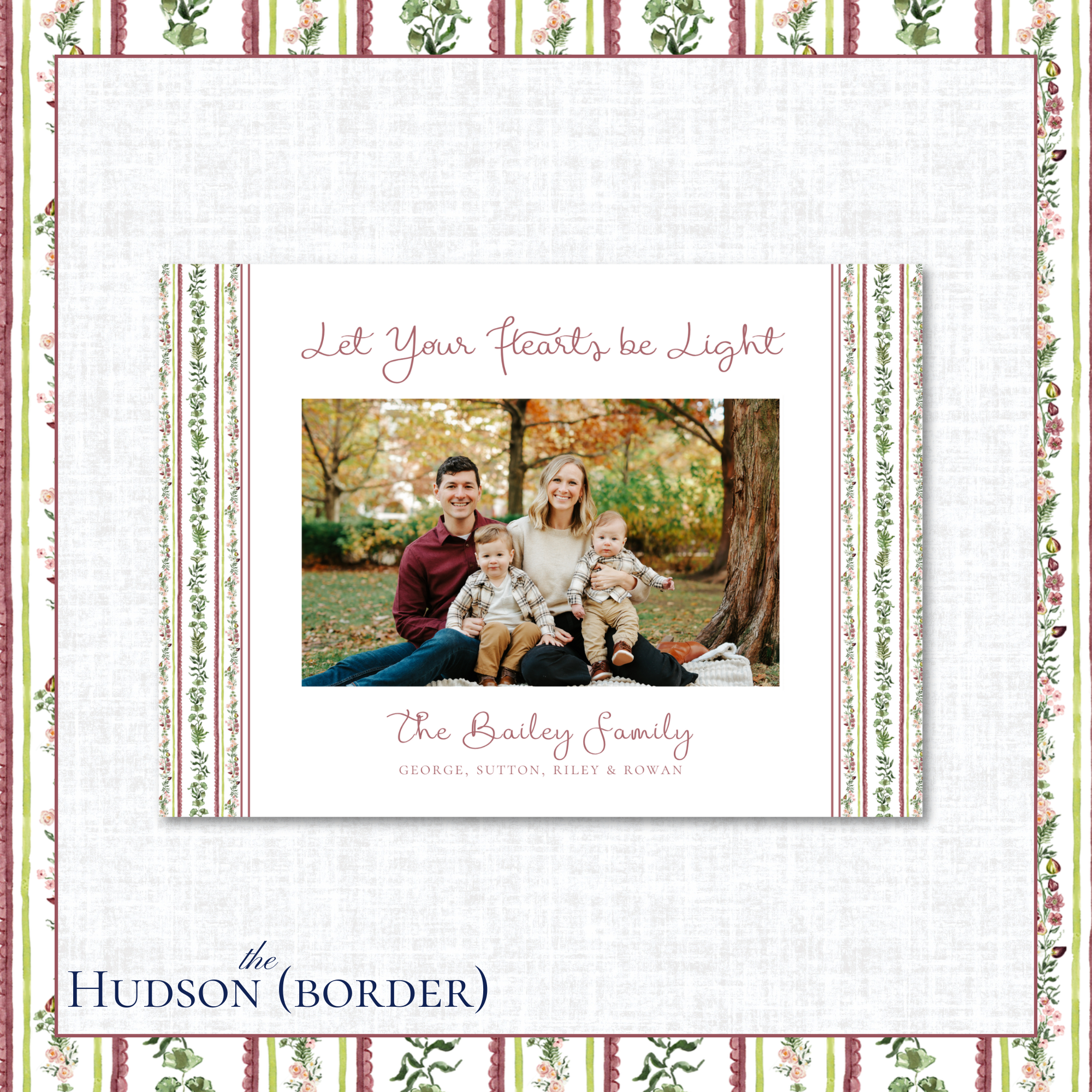 Hudson Holiday Card | Horizontal | Border