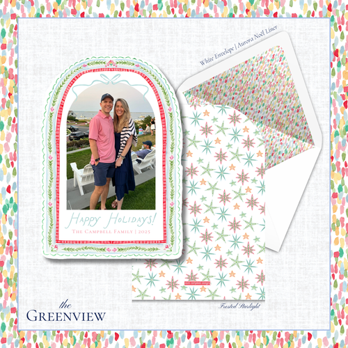 Load image 1 in gallery view. Greenview Holiday Card | Arch-shaped die-cut