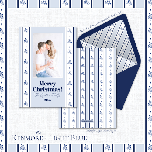 Load image 1 in gallery view. Kenmore Holiday Card | Vertical | Light Blue