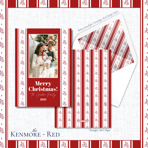 Load image 1 in gallery view. Kenmore Holiday Card | Vertical | Red