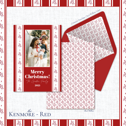 Load image 1 in gallery view. Kenmore Holiday Card | Vertical | Red