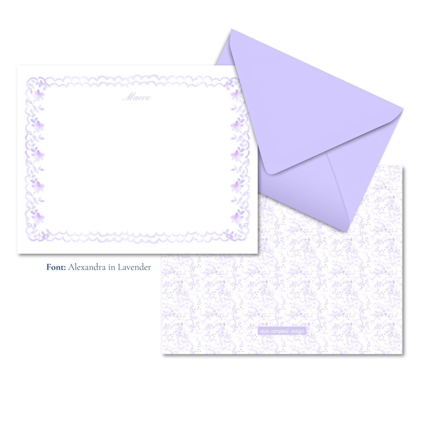 Lavender Priano Notecards