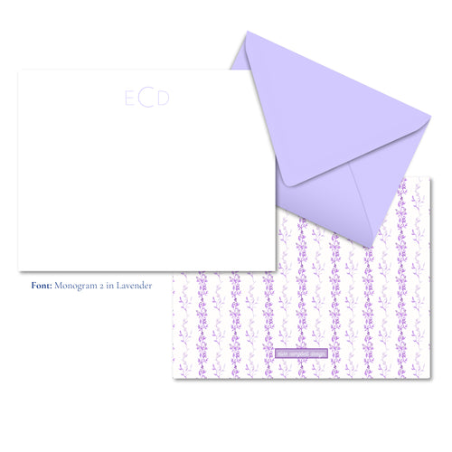 Load image 1 in gallery view. Lavender Watercolor Stripe Notecards