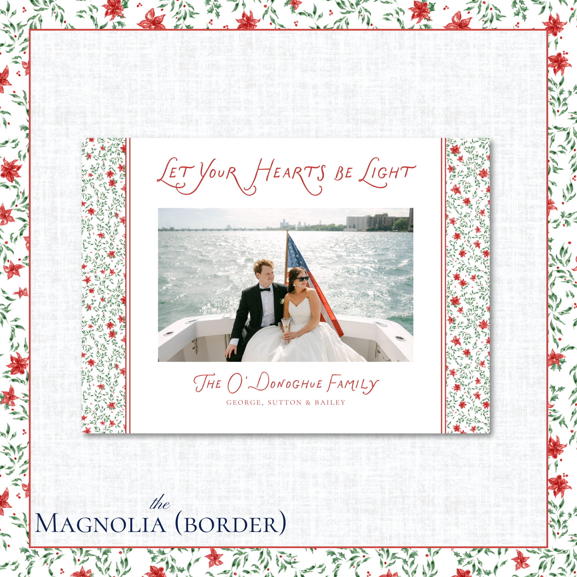 Magnolia Holiday Card | Horizontal | Border