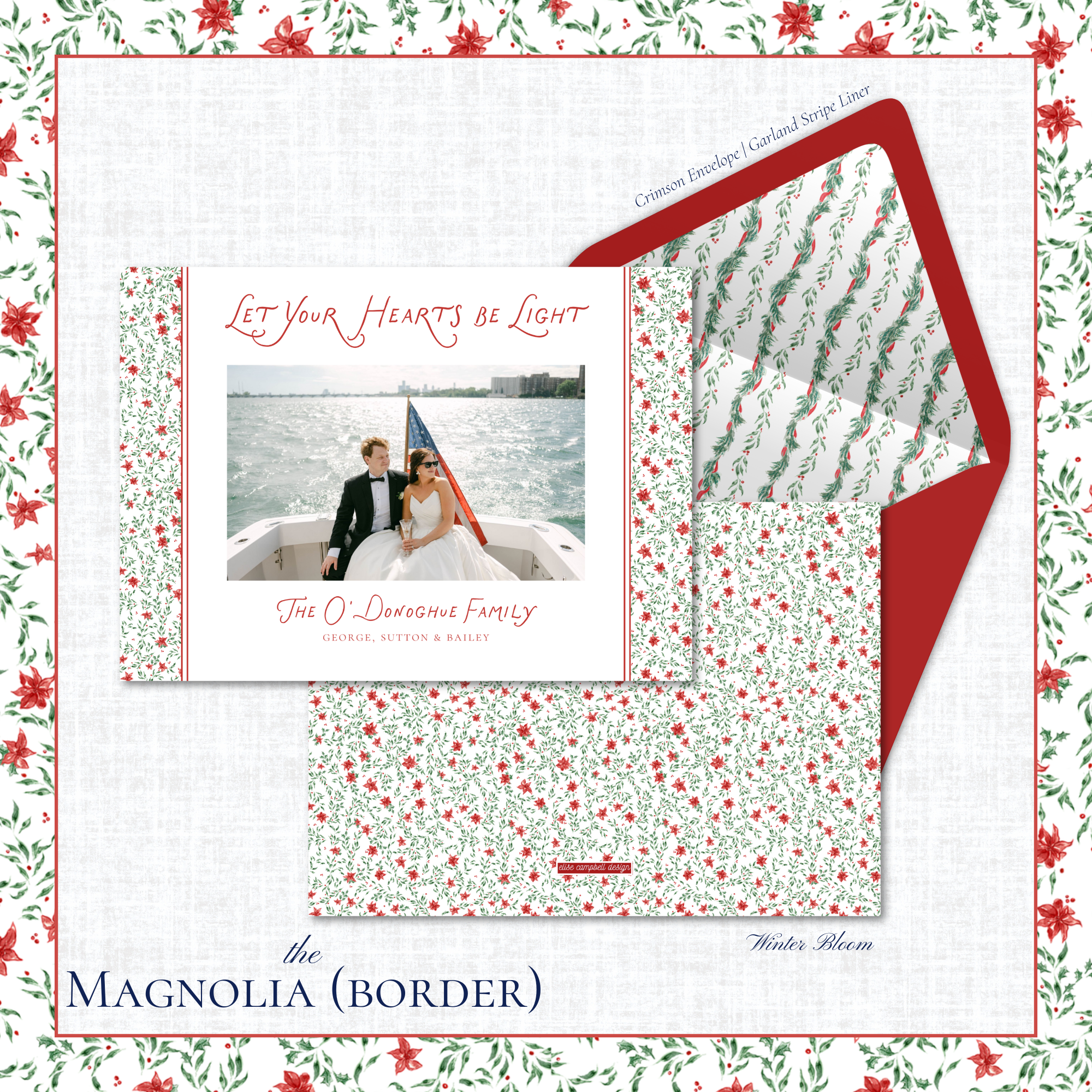 Magnolia Holiday Card | Horizontal | Border