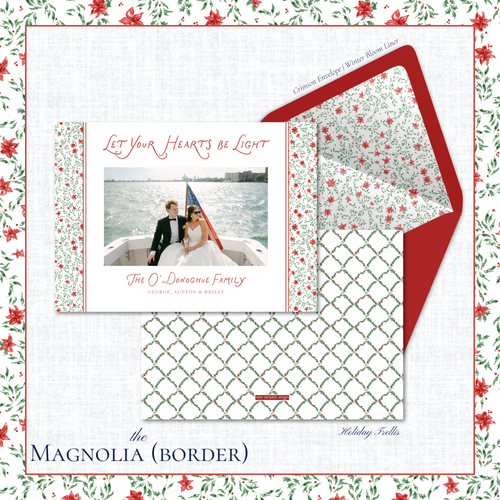 Load image 1 in gallery view. Magnolia Holiday Card | Horizontal | Border