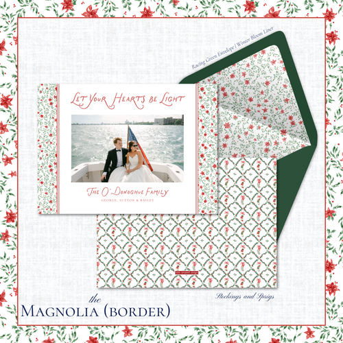 Load image 1 in gallery view. Magnolia Holiday Card | Horizontal | Border