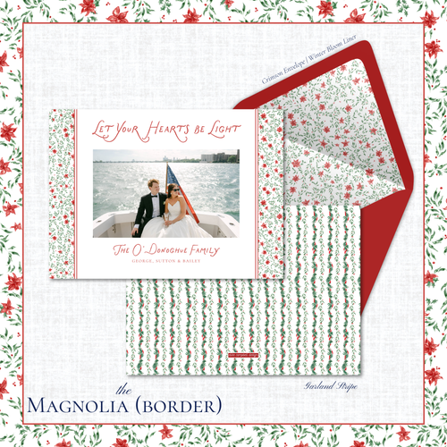 Load image 1 in gallery view. Magnolia Holiday Card | Horizontal | Border
