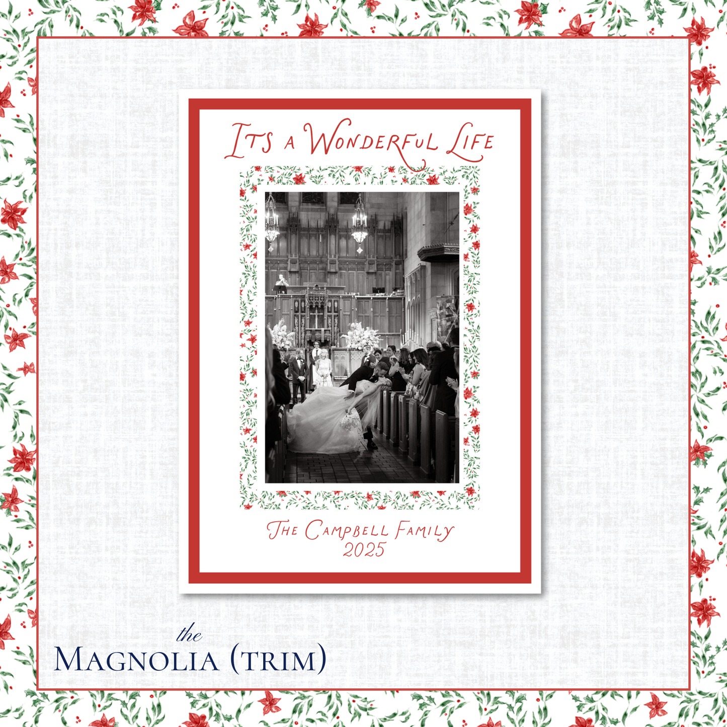 Magnolia Holiday Card | Vertical | Trim