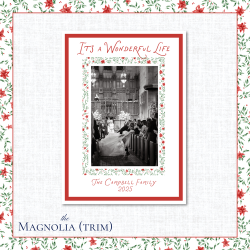 Load image 1 in gallery view. Magnolia Holiday Card | Vertical | Trim