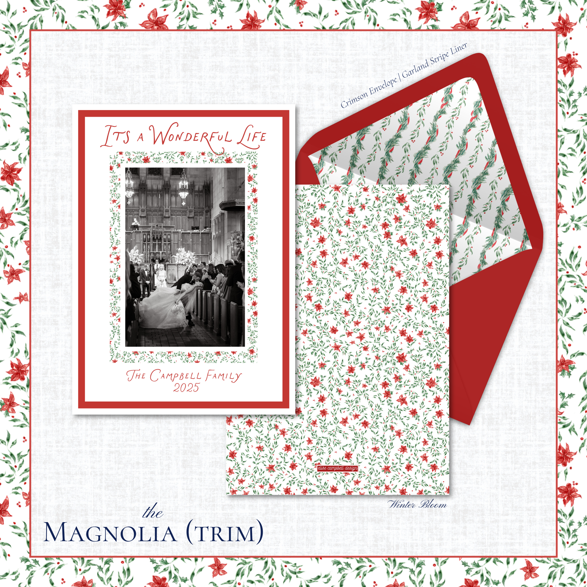 Magnolia Holiday Card | Vertical | Trim