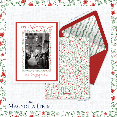 Load image 1 in gallery view. Magnolia Holiday Card | Vertical | Trim
