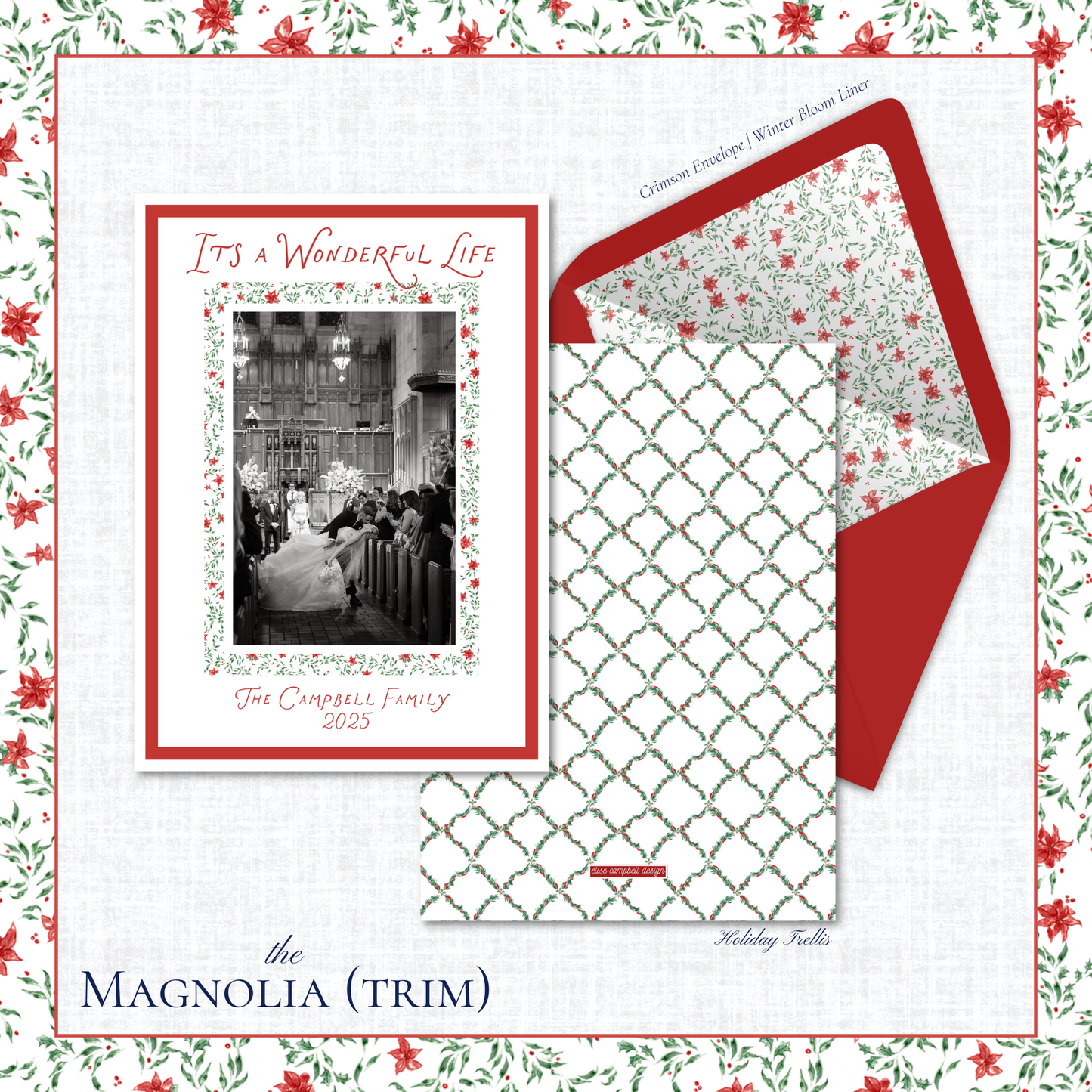 Magnolia Holiday Card | Vertical | Trim