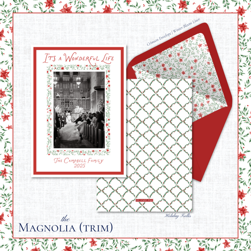 Load image 1 in gallery view. Magnolia Holiday Card | Vertical | Trim