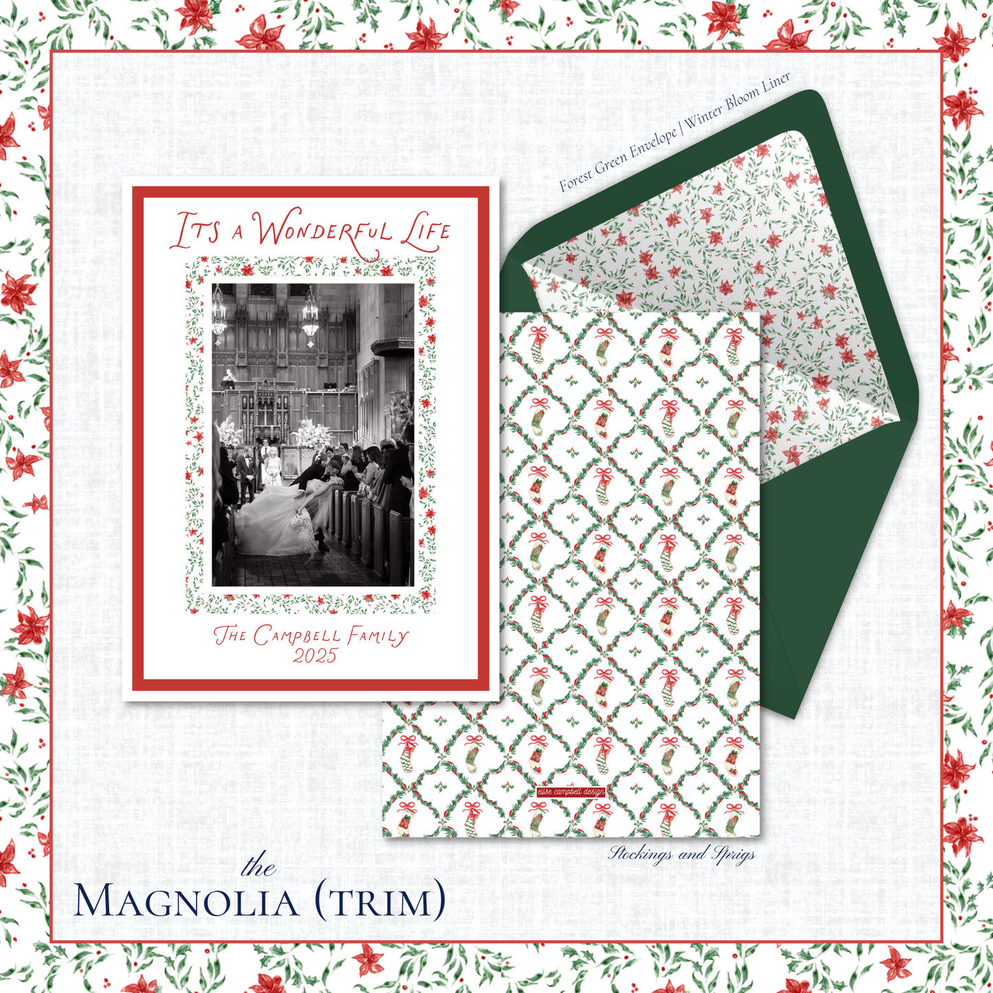 Magnolia Holiday Card | Vertical | Trim