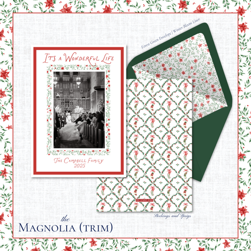 Load image 1 in gallery view. Magnolia Holiday Card | Vertical | Trim