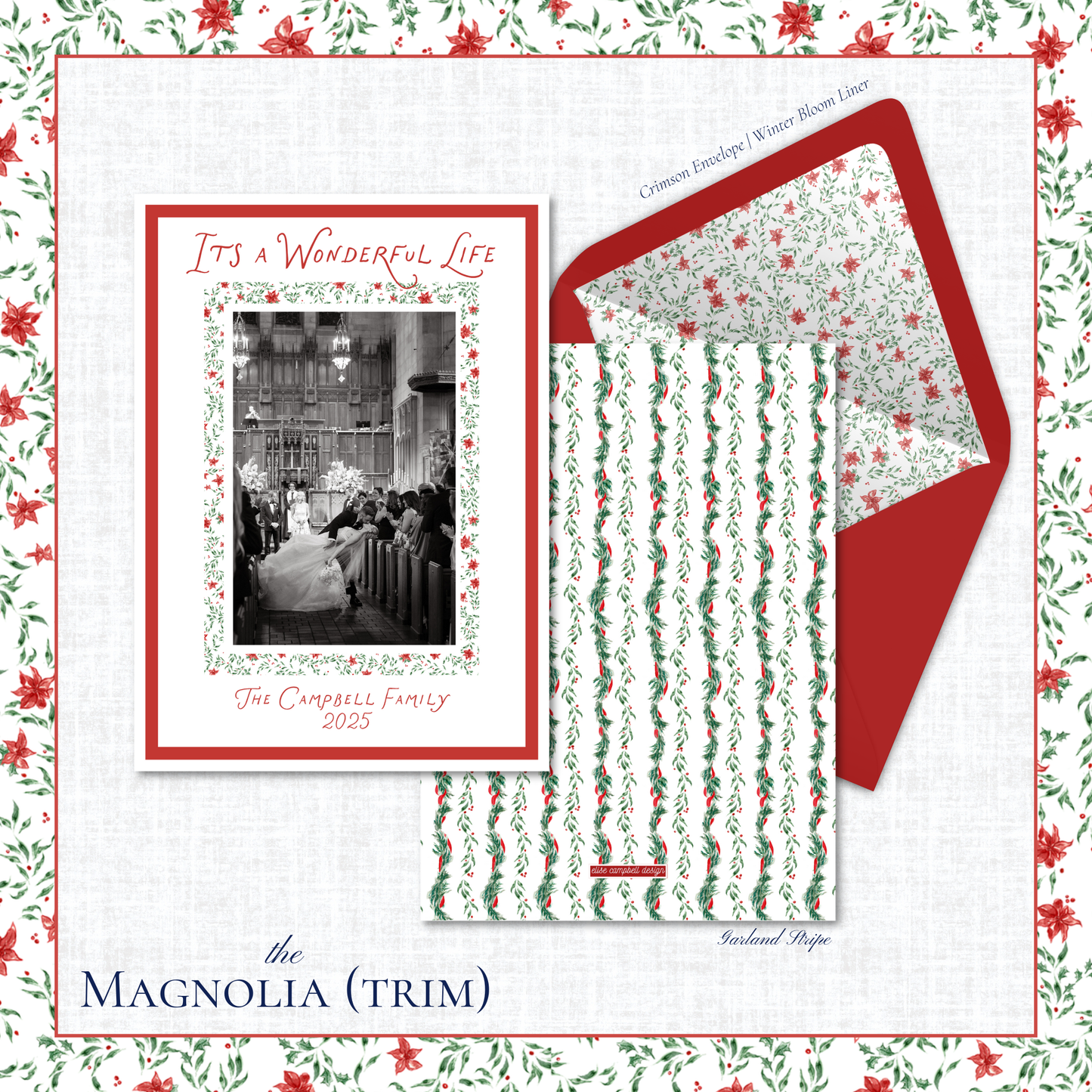 Magnolia Holiday Card | Vertical | Trim