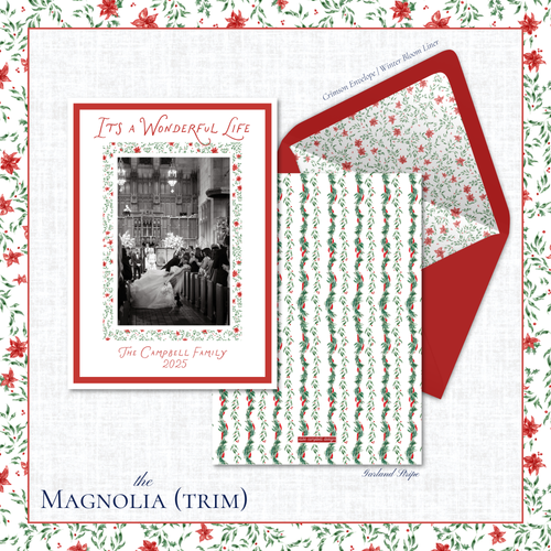 Load image 1 in gallery view. Magnolia Holiday Card | Vertical | Trim