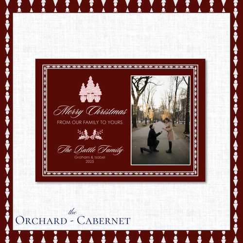 Load image 1 in gallery view. Orchard Holiday Card | Horizontal | Cabernet