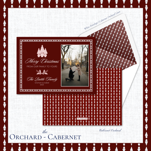 Load image 1 in gallery view. Orchard Holiday Card | Horizontal | Cabernet