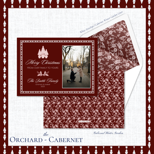 Load image 1 in gallery view. Orchard Holiday Card | Horizontal | Cabernet