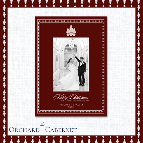 Load image 1 in gallery view. Orchard Holiday Card | Vertical | Cabernet