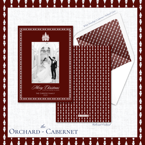 Load image 1 in gallery view. Orchard Holiday Card | Vertical | Cabernet
