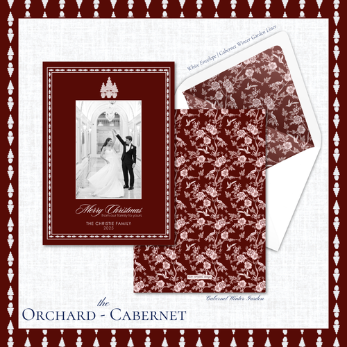 Load image 1 in gallery view. Orchard Holiday Card | Vertical | Cabernet