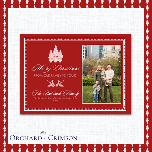 Load image 1 in gallery view. Orchard Holiday Card | Horizontal | Crimson