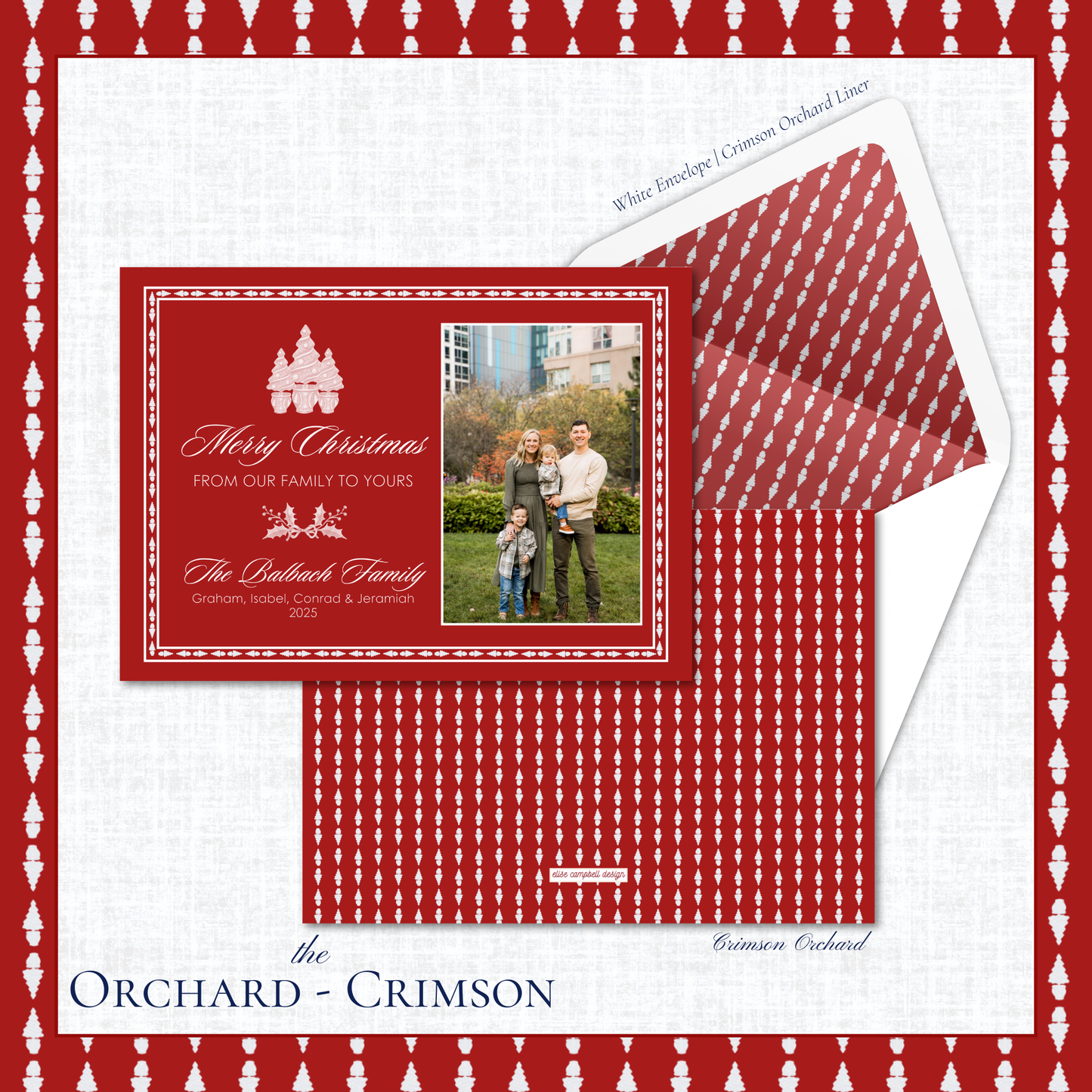 Orchard Holiday Card | Horizontal | Crimson