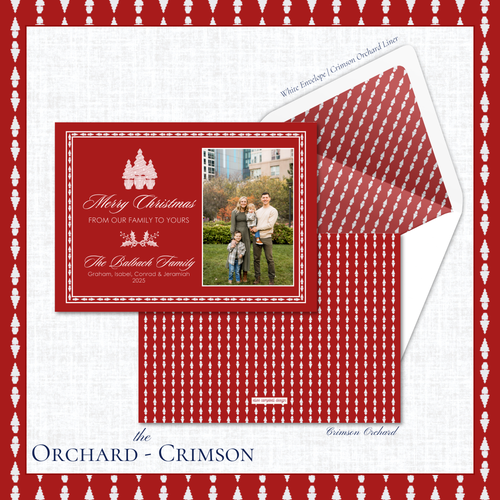 Load image 1 in gallery view. Orchard Holiday Card | Horizontal | Crimson