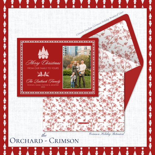 Load image 1 in gallery view. Orchard Holiday Card | Horizontal | Crimson
