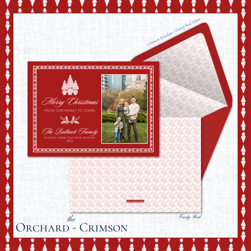 Load image 1 in gallery view. Orchard Holiday Card | Horizontal | Crimson