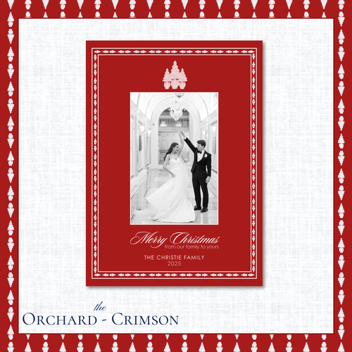 Load image 1 in gallery view. Orchard Holiday Card | Vertical | Crimson