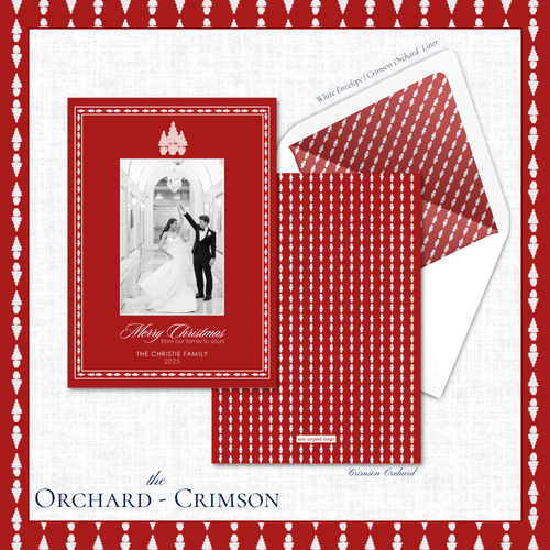 Load image 1 in gallery view. Orchard Holiday Card | Vertical | Crimson