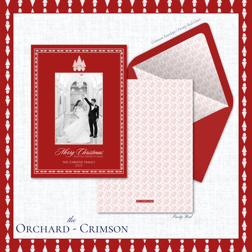 Load image 1 in gallery view. Orchard Holiday Card | Vertical | Crimson