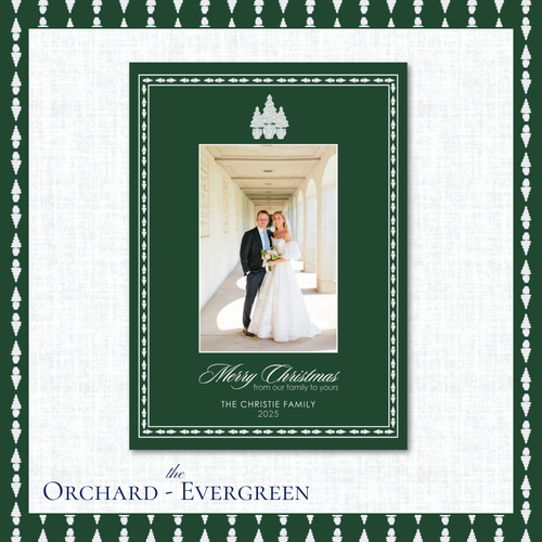 Load image 1 in gallery view. Orchard Holiday Card | Vertical | Evergreen
